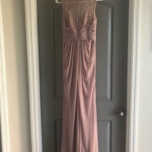 David’s Bridal Sleeveless Long Mesh Dress
